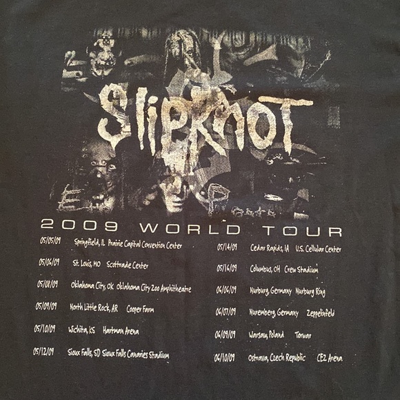 VTG 2009 SLIPKNOT DOUBLE SIDED T SHIRT MEDIUM METAL CONCERT BAND BLACK TEE WORLD - Picture 6 of 6